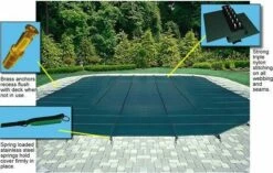 Commercial Black Mesh Safety Cover For 20 Ft X 44 Ft Pool - 25 Year Warranty